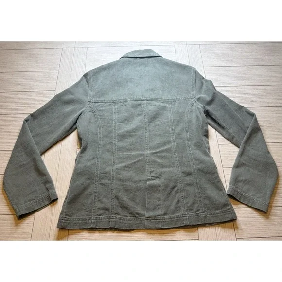 J Jill Sage Green Long Sleeve Embossed Cotton‎ Blazer W/ Pockets. Lightweight. S - Picture 8 of 10